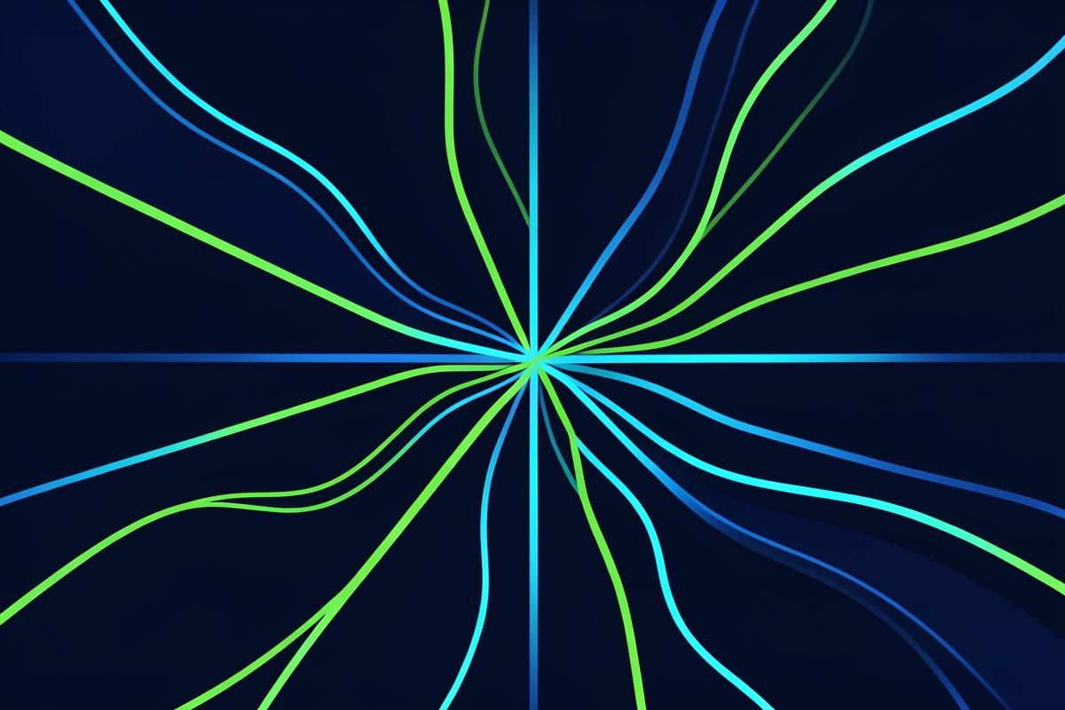 Abstract illustration of several income streams flowing from a single point