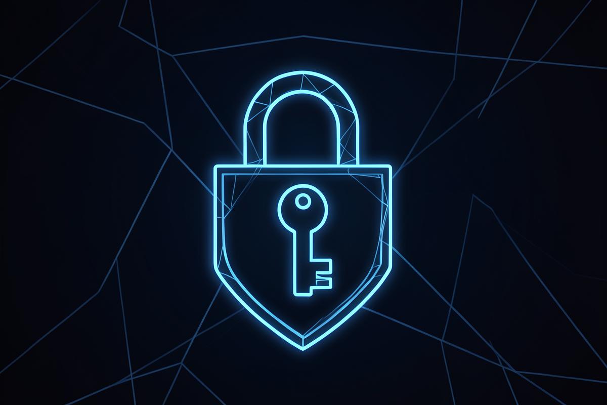 Abstract illustration of crypto wallet security and seed phrase protection